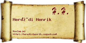 Herédi Henrik névjegykártya